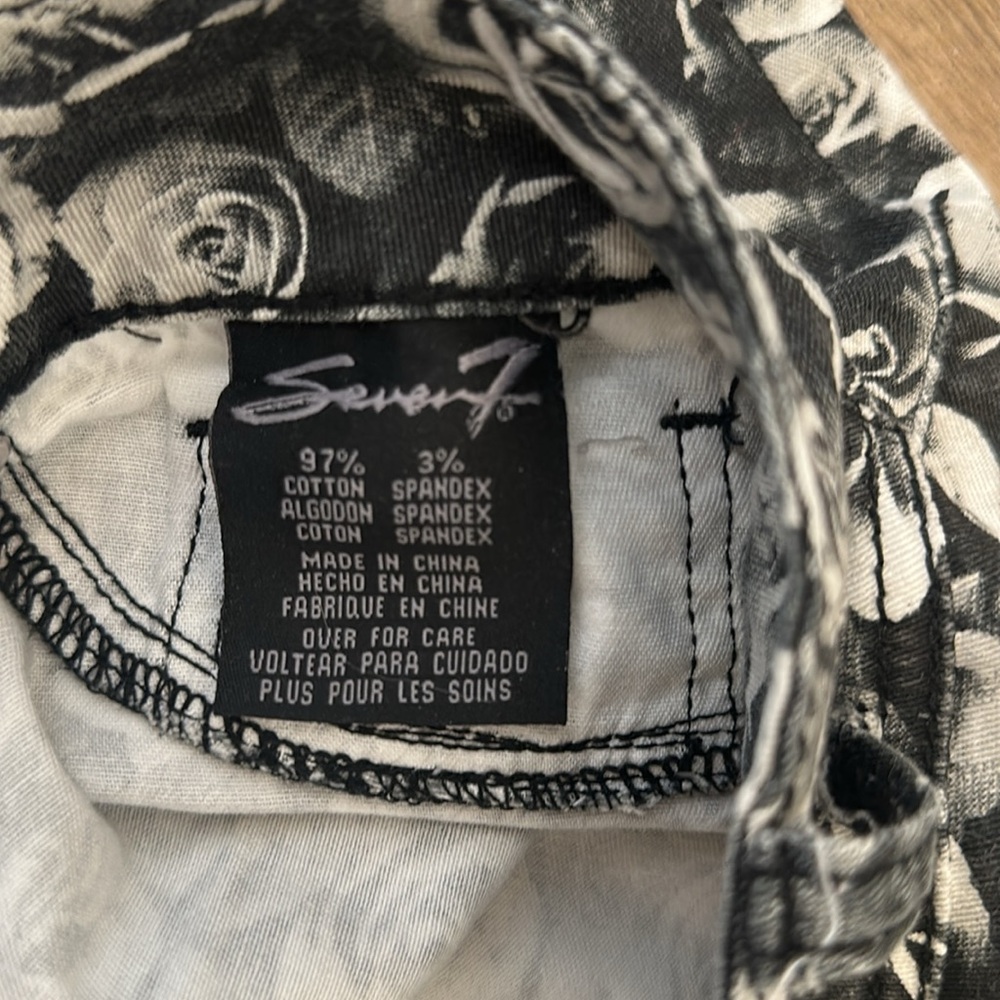 Graphic Statement Jeans Slim Cropped Streetwear Glam Edgy Seven 7 Trendy - Picture 9 of 15